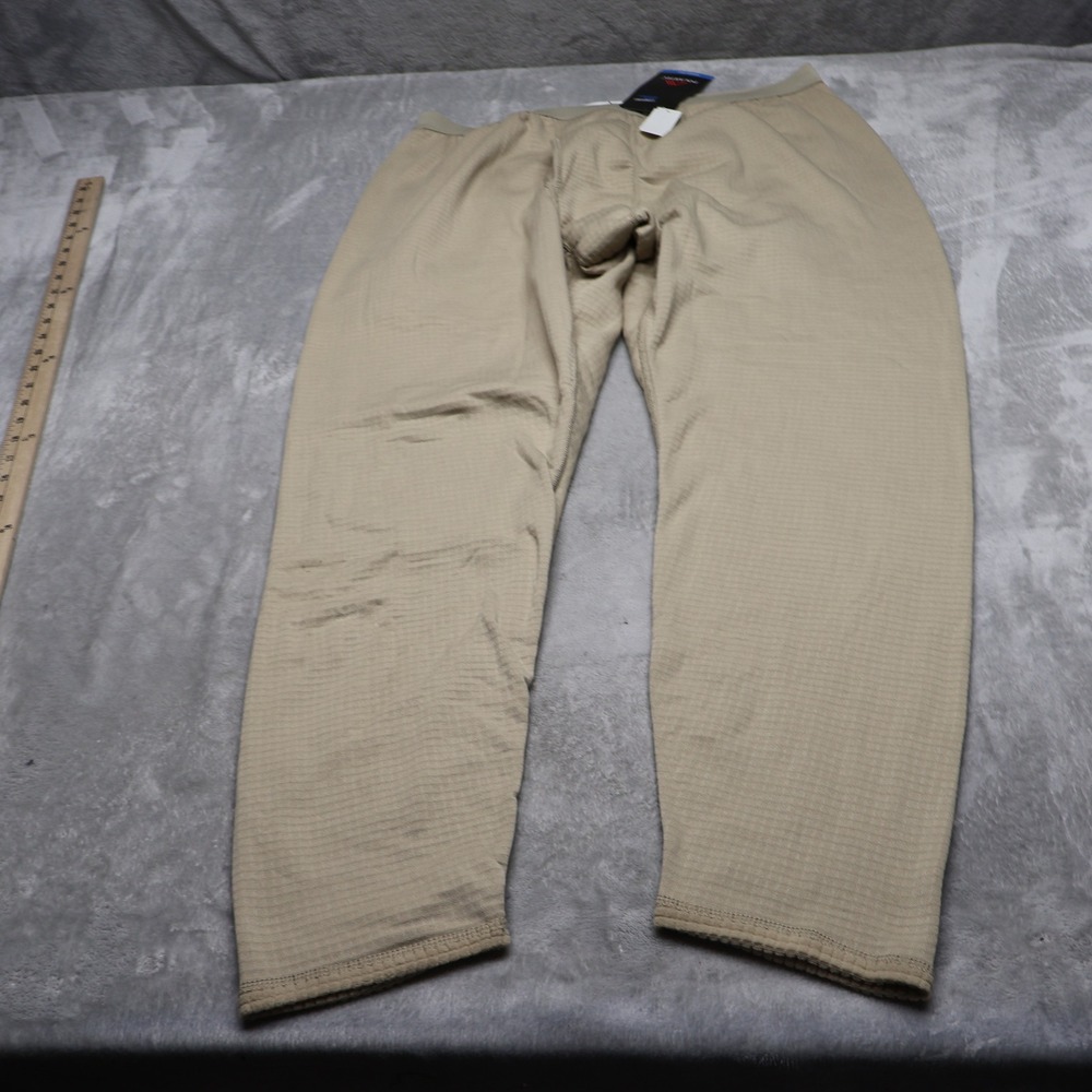 Peckham Pants Mens XL Beige Waffle Fleece Power Dry Base Layer USA Made NWD READ